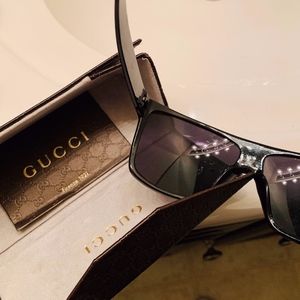 Gucci Square Acetate Sunglasses, Black